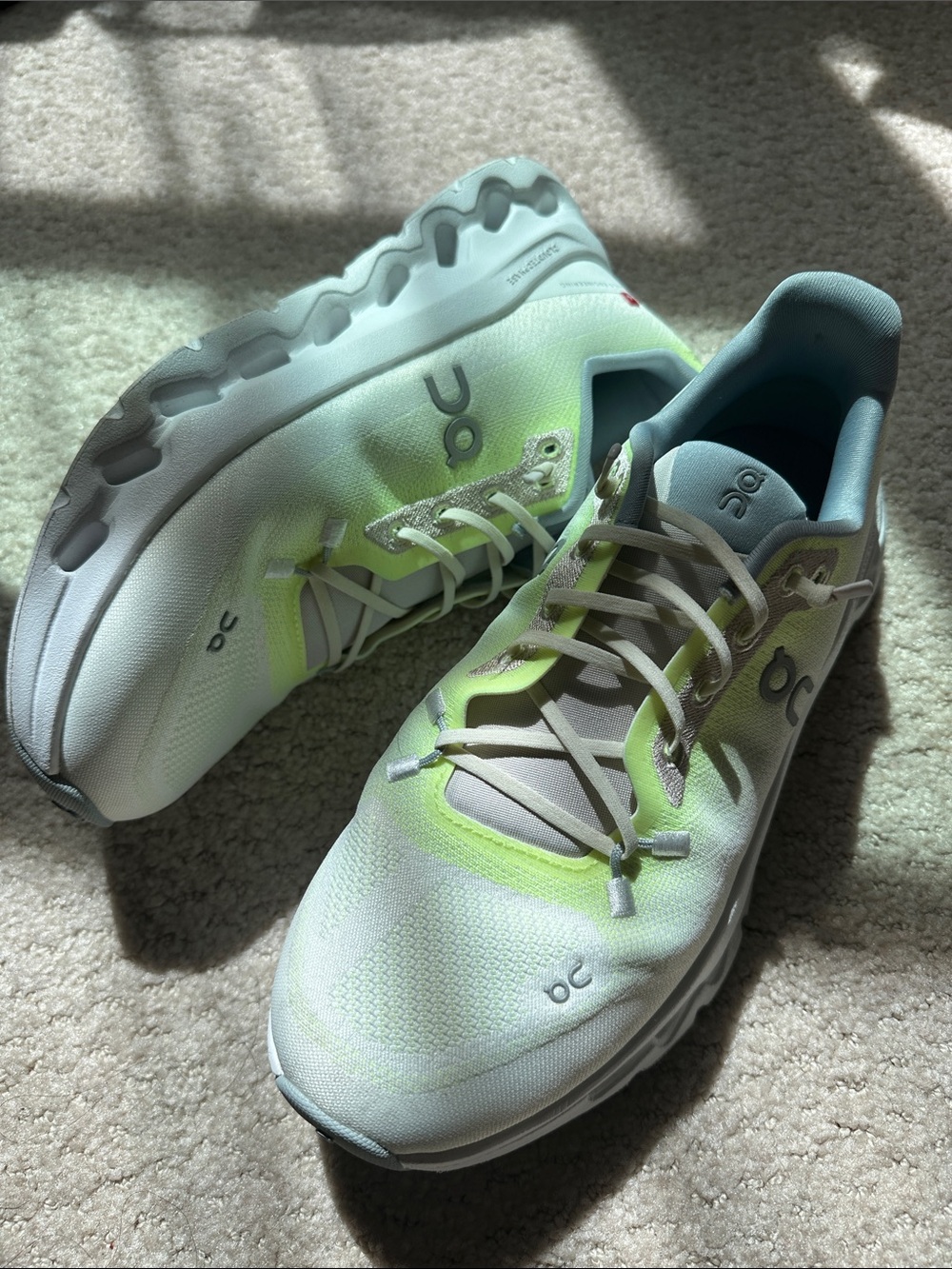 On Running Men’s Cloudnova White with Lime Accent Running Shoes